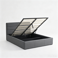 Lit double en bois rembourré avec cadre capitonné, collection 2026, design de créateur
