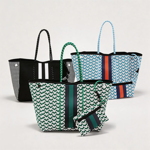 Nouveau <span class=keywords><strong>Sac</strong></span> à Main <span class=keywords><strong>de</strong></span> Designers Personnalisé en Néoprène Perforé, <span class=keywords><strong>Sac</strong></span> <span class=keywords><strong>de</strong></span> Plage d'Été avec Petit Portefeuille, <span class=keywords><strong>Sac</strong></span> Fourre-Tout pour <span class=keywords><strong>Femme</strong></span> en Néoprène Personnalisé - Product Image 1