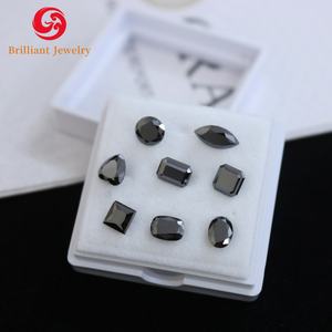 モアッサナイトダイヤモンド黒合成楕円形プリンセスカットルースファンシー形状メーカー製品 - Product Image 1