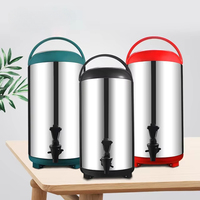 Thermos isotherme en acier inoxydable noir de 8 à 12 L pour usage commercial dans les salons de thé à bulles
