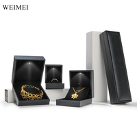 WEIMEI caja de luz llevada boîte à bijoux premium personnalisable nom de marque bijoutier boîte anneau pendentif collier boîte