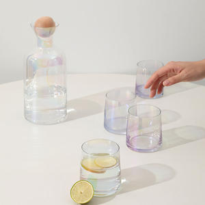 Juego de botella y taza de agua fría de gran capacidad para el hogar, botella de agua de vidrio transparente de diseño nórdico creativo - Product Image 2