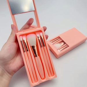 Portable Travel Makeup Brushes Set with Mirror Soft Wood Handle Hair Powder and <b>Eye</b> <b>Shadow</b> Brushes Factory Price Makeup Tool - Product Image 3