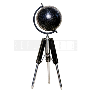 Globo terráqueo moderno negro con trípode |   Base Decorativa para Esfera Geográfica, para Oficina, Hogar, Biblioteca, Estudio y Decoración de Interiores - Product Image 1