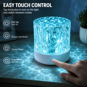 Rechargeable Crystal Water Ripple Night <b>Light</b> 16 Color RGB Flame Projection <b>LED</b> Atmosphere Lamp Bedroom Desktop Decor Gift - Product Image 2