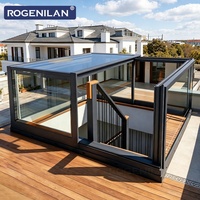 Tragaluces de Aluminio Motorizados a Medida Rogenilan, Resistentes al Agua, con Vidrio Templado, en Forma de L, para Exteriores