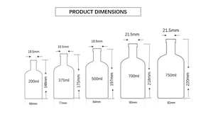 Botellas de Licor Transparentes de 12 oz, Botella de Vidrio con Base Pesada y Tapa en T, Botella de Vodka para Bebidas, Vino, Whisky, <span class=keywords><strong>Ron</strong></span> - Product Image 5