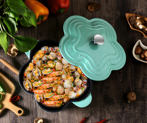 Pentole da cucina di nuovo Design riscaldamento rapido addensare forno olandese casseruola <span class=keywords><strong>smaltata</strong></span> <span class=keywords><strong>in</strong></span> <span class=keywords><strong>ghisa</strong></span> <span class=keywords><strong>pentola</strong></span> bollente - Product Image 6