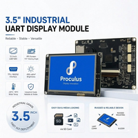 Panel Sentuh HMI Proculus 3.5 inci Layar LCD TFT 640*480 Antarmuka TTL/CMOS Layar Iklan Pintar untuk Mesin Penjual Otomatis