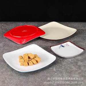 Platos cuadrados de melamina, bandejas de plástico para verduras, platos para salteados de comida rápida, platos para platos fríos, platos para fideos salteados, imitación - Product Image 5