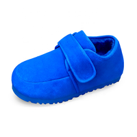 Chaussures en daim givré pour femme, modèle hiver 2025, basses, doublées en peluche, avec fermeture Velcro, chaudes et fourrées