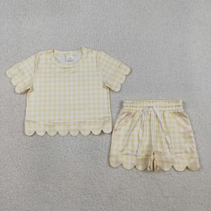 Conjunto de Top y Pantalones Cortos a Cuadros para Bebé Niña, Ropa de Verano para Niños Pequeños, Atuendo Informal para Niños - Product Image 1