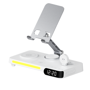Nouveau produit avec support pour tablette, chargeur sans fil rapide 15W, réveil, lampe de table décorative, veilleuse LED - Product Image 1