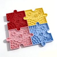 Produk Tren 2026 Puzzle Bentuk Bintang Besar Terhubung Sunny Stars Lick Mat untuk Anjing dan Kucing Silicone Slow Feeder dengan Suction Cup