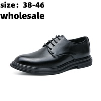 Chaussures en cuir grande taille 38-46 pour hommes, chaussures de ville formelles à bout pointu, idéales pour les mariages