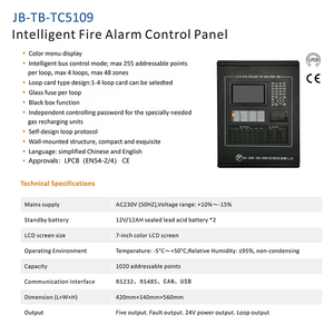 Fabricant 4/6/8/16/32/160 Système <span class=keywords><strong>d</strong></span>'alarme incendie hôte adressable IP approuvé par LPCB avec micro-imprimante - Product Image 6