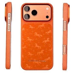 เคสโทรศัพท์หรูหราบางเฉียบลายคาร์บอนไฟเบอร์แบบแม่เหล็กสำหรับ iPhone 17 Pro Max 17 Pro  แผงหลังหนัง PU ป้องกันแรงกระแทก ฝาหลังแข็ง - Product Image 2