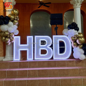 SMOOTH Best-Seller LED <b>Large</b> Wedding Neon Number Letter Custom Iron RGB <b>Light</b> Number Wedding Birthday Decor - Product Image 4