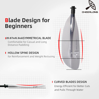 Pagaie gonflable transparente réglable pour kayak avec manche en fibre de verre et lame en plastique pour une expérience de pagaie améliorée