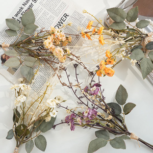 Bouquet de fleurs artificielles Plain Realm en tissu polyester, haute simulation, pour décoration de mariage et de maison - Product Image 2