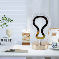 Lampe de chevet LED créative USB à piles, lumière chaude moderne, lune et étoile, pour Noël et Ramadan, cadeau d'ambiance pour chambre à coucher