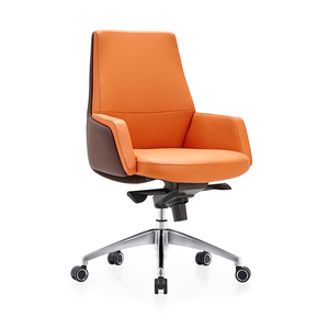 Cuero ejecutivo moderno cómodo asiento de oficina de madera administrador de la computadora sillas de cuero de lujo - Product Image 5