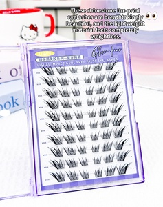 Pestañas Postizas UWN Starfall Sin Pegamento, Estilo Ojo de Zorro con Brillo, 9-13mm, 60 Piezas, Pestañas Sin Pegamento para Maquillaje Diario y de Fiesta - Product Image 4