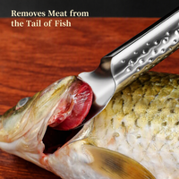Écailleur de Poisson en Acier Inoxydable de Qualité Alimentaire avec Pince à Arêtes pour Nettoyage Rapide des Écailles – Ustensile de Cuisine