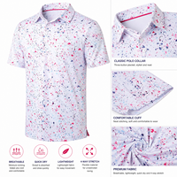 Polo de golf pour homme, imprimé abstrait effet éclaboussures de peinture, respirant, léger, à séchage rapide, anti-humidité, logo personnalisé
