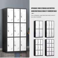Armoire casier en acier pour vestiaire de salle de sport avec serrure à clé et serrure électronique, structure écologique assemblée pour usage scolaire