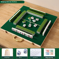 Mesa de Juego Plegable de Madera, Mini Juego de Mahjong, Kit de Mahjong Compacto para Viajes, Campamentos, Aire Libre, Hogar, Entretenimiento