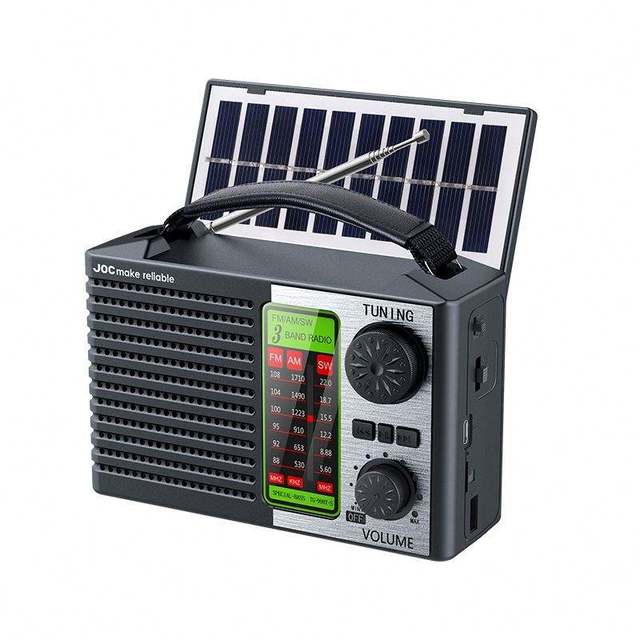 XC-099BTS Solar Powered AM/FM/SW Emergency Radio 5000mAh LED Flashlight Portable Receiver For Outdoor