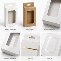 Boîte en papier personnalisée avec logo pour emballage de coque de téléphone portable, boîte d'emballage en papier avec fenêtre en PVC