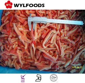 L'usine chinoise offre des bandes de poivron mélangées congelées IQF comprenant du <span class=keywords><strong>piment</strong></span> rouge doux entier Tesco prix économique du poivron - Product Image 5