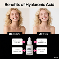 OEM/ODM Label pribadi kustom Serum asam hialuronat Anti Penuaan Formula Pelembab natrium Hyaluronate kolagen untuk anti-keriput