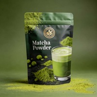 Sachets Doypack Personnalisés Imprimés de Qualité Alimentaire, Anti-Humidité, Refermables pour Poudre de Matcha