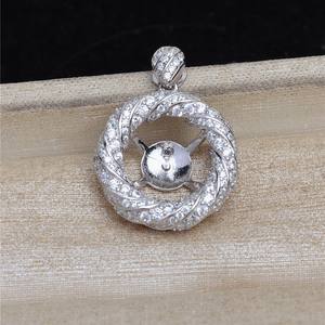 S925 Silver 11-12mm <b>Loose</b> <b>Pearl</b> Pendant Simple Fried Dough Twists Concealer with Empty Support Basic Bottom Accessory - Product Image 4