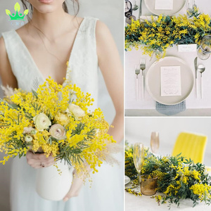 Flores amarillas artificiales <span class=keywords><strong>de</strong></span> <span class=keywords><strong>Acacia</strong></span> Mimosa para decoración del hogar, <span class=keywords><strong>flor</strong></span> <span class=keywords><strong>amarilla</strong></span> <span class=keywords><strong>de</strong></span> <span class=keywords><strong>Acacia</strong></span> Mimosa para interiores y exteriores - Product Image 3