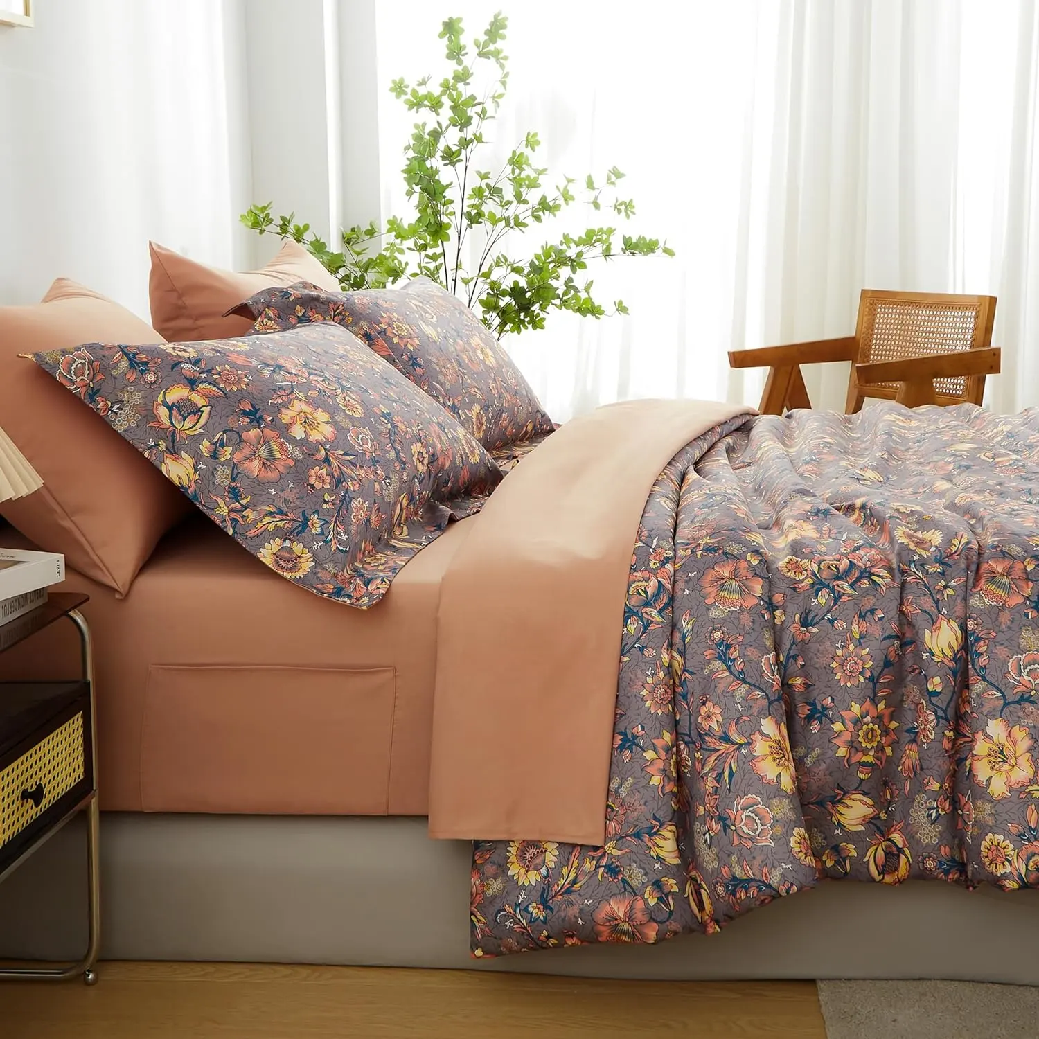 Vintage luxury Classic style floral pattern polyester bedding set duvet cover set comforter bedding