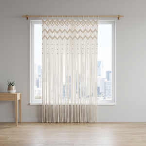 Handmade Premium Wave <b>Curtain</b> Valance Custom Design Private Label Bohemian Octagonal <b>Window</b> Home Decor Door Entry <b>Curtains</b> - Product Image 2