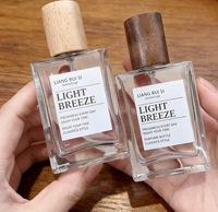 Flacon de parfum vide en verre mat noir carré vintage portable personnalisé OEM 30 ml 50 ml 100 ml avec bouchon en plastique