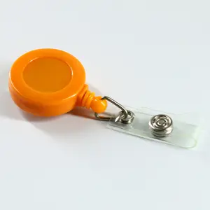ID Card Badge Holder Reels With Clip Name Reel Round Office School Supplies Retractable Lanyard Badge Holder