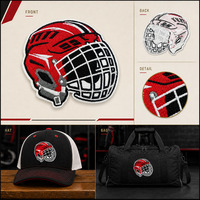 Écussons brodés personnalisés de hockey sur glace, badges de mascotte d'équipe sportive en gros pour vêtements et sacs, usine OEM ODM