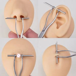 Aço inoxidável Tattoo Needles Slotted Locking Forceps Ear Lip Belly Navel Tongue Piercing Clamp e Pinças Piercing Tool - Product Image 2