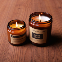 Bougies d'aromathérapie en cire de soja naturelle, faites à la main, en gros, pots en verre brun, décoration d'intérieur, pour les fêtes, le Ramadan