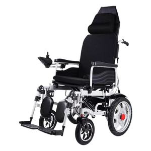 Kursi roda lipat ringan bahan baja, kursi roda untuk orang tua cacat dapat dibaringkan datar - Product Image 6