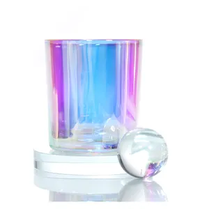 Wholesale Custom Unique Frosted Glass Candle Jars With Metal Lids