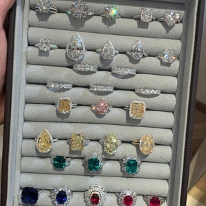 Mosinite Diamond <b>Rings</b> Fashion Luxury 925 Silver Jewelry <b>Sets</b> for Women 925 Silver Jewellery Enamel Four Leaf Clover <b>Rings</b> - Product Image 1
