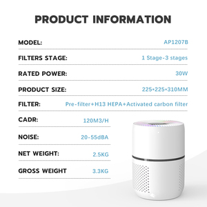 OEM ODM purificateur d'<span class=keywords><strong>air</strong></span> portable à charbon actif mini purificateur d'<span class=keywords><strong>air</strong></span> domestique de bureau pour chambre intelligente vente en gros - Product Image 2