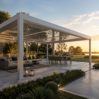 Auvent en verre sur mesure pour toit plat, véranda, côtés ouverts, structure en aluminium, pour jardin, terrasse, patio, ODM OEM